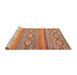 Sideview of Machine Washable Abstract Red Rug, wshabs2503