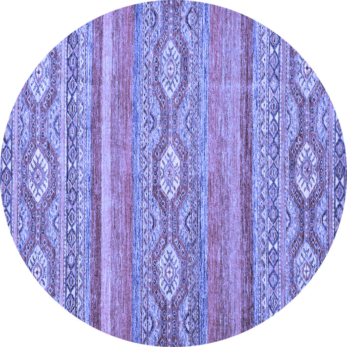 Round Machine Washable Abstract Blue Modern Rug, wshabs2503blu