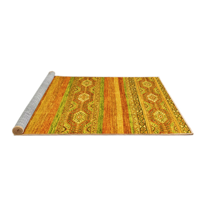 Sideview of Machine Washable Abstract Yellow Modern Rug, wshabs2503yw