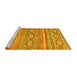 Sideview of Machine Washable Abstract Yellow Modern Rug, wshabs2503yw