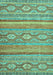 Machine Washable Abstract Turquoise Modern Area Rugs, wshabs2503turq