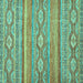 Square Machine Washable Abstract Turquoise Modern Area Rugs, wshabs2503turq