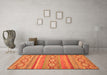 Machine Washable Abstract Orange Modern Area Rugs in a Living Room, wshabs2503org