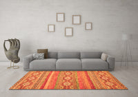 Machine Washable Abstract Orange Modern Rug, wshabs2503org