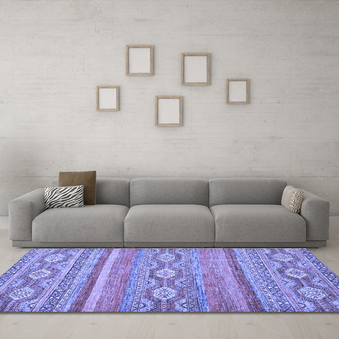 Machine Washable Abstract Blue Modern Rug in a Living Room, wshabs2503blu
