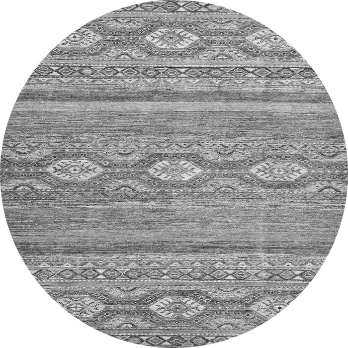 Round Machine Washable Abstract Gray Modern Rug, wshabs2503gry