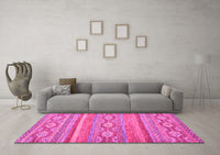 Machine Washable Abstract Pink Modern Rug, wshabs2503pnk