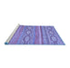 Sideview of Machine Washable Abstract Blue Modern Rug, wshabs2503blu