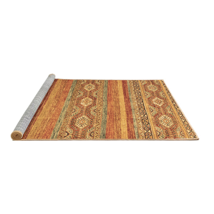 Sideview of Machine Washable Abstract Brown Modern Rug, wshabs2503brn
