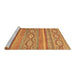 Sideview of Machine Washable Abstract Brown Modern Rug, wshabs2503brn