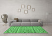 Machine Washable Abstract Emerald Green Modern Area Rugs in a Living Room,, wshabs2503emgrn