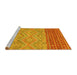 Sideview of Machine Washable Southwestern Yellow Country Rug, wshabs2504yw