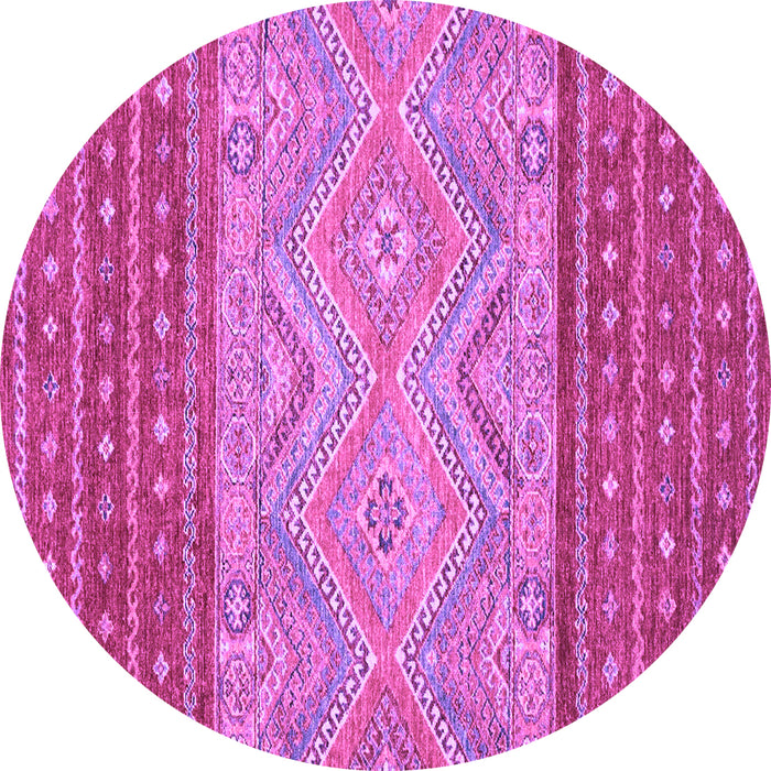 Round Machine Washable Southwestern Purple Country Area Rugs, wshabs2504pur