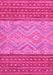 Machine Washable Southwestern Pink Country Rug, wshabs2504pnk