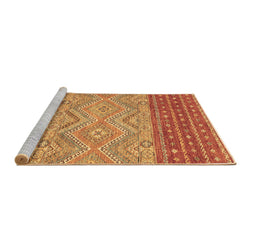 Sideview of Machine Washable Southwestern Brown Country Rug, wshabs2504brn