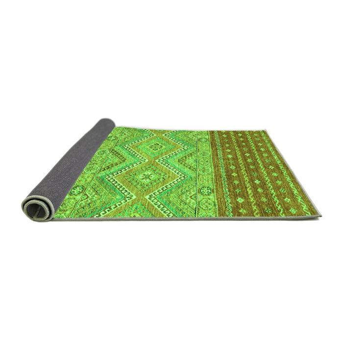 Sideview of Southwestern Green Country Rug, abs2504grn