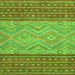 Square Machine Washable Southwestern Green Country Area Rugs, wshabs2504grn