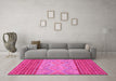 Machine Washable Southwestern Pink Country Rug in a Living Room, wshabs2504pnk