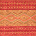 Square Machine Washable Southwestern Orange Country Area Rugs, wshabs2504org