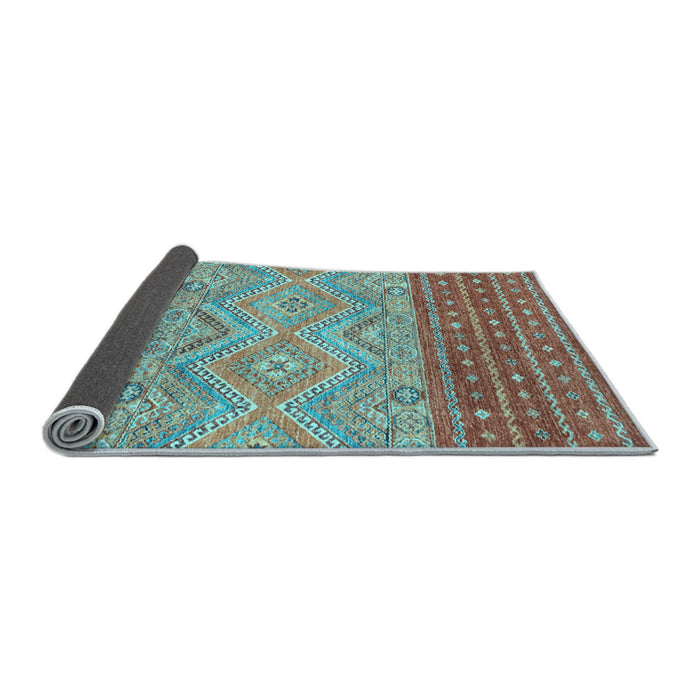 Sideview of Southwestern Light Blue Country Rug, abs2504lblu