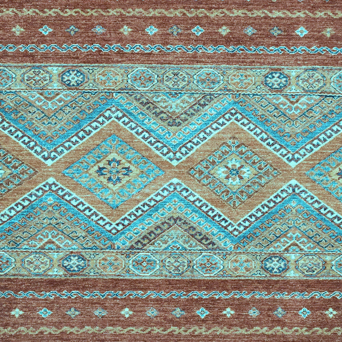 Machine Washable Southwestern Light Blue Country Rug, wshabs2504lblu