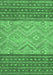 Machine Washable Southwestern Emerald Green Country Area Rugs, wshabs2504emgrn