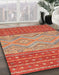 Abstract Brown Sand Brown Southwestern Rug in Family Room, abs2504