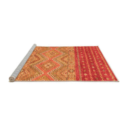 Sideview of Machine Washable Southwestern Orange Country Area Rugs, wshabs2504org