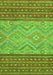 Machine Washable Southwestern Green Country Area Rugs, wshabs2504grn