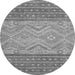 Round Southwestern Gray Country Rug, abs2504gry