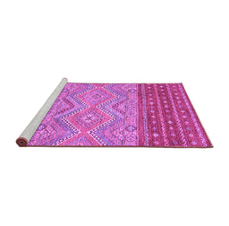 Sideview of Machine Washable Southwestern Purple Country Area Rugs, wshabs2504pur