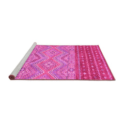 Sideview of Machine Washable Southwestern Pink Country Rug, wshabs2504pnk