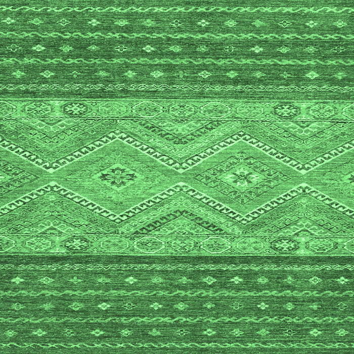 Square Machine Washable Southwestern Emerald Green Country Area Rugs, wshabs2504emgrn