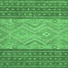 Square Machine Washable Southwestern Emerald Green Country Area Rugs, wshabs2504emgrn