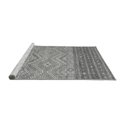 Sideview of Machine Washable Southwestern Gray Country Rug, wshabs2504gry