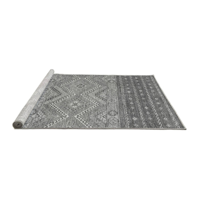 Sideview of Machine Washable Southwestern Gray Country Rug, wshabs2504gry