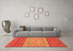 Machine Washable Southwestern Orange Country Area Rugs in a Living Room, wshabs2504org