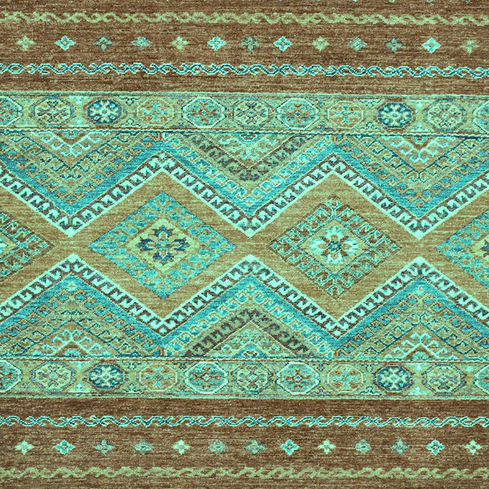 Machine Washable Southwestern Turquoise Country Area Rugs, wshabs2504turq