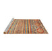 Sideview of Machine Washable Abstract Chestnut Red Rug, wshabs2505