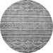 Round Machine Washable Abstract Gray Modern Rug, wshabs2505gry