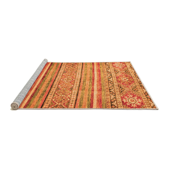 Sideview of Machine Washable Abstract Orange Modern Area Rugs, wshabs2505org