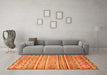 Machine Washable Abstract Orange Modern Area Rugs in a Living Room, wshabs2505org