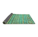 Sideview of Abstract Turquoise Modern Rug, abs2505turq