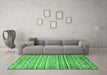 Machine Washable Abstract Emerald Green Modern Area Rugs in a Living Room,, wshabs2505emgrn