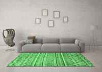 Machine Washable Abstract Emerald Green Modern Rug, wshabs2505emgrn