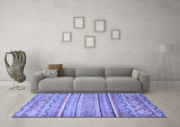 Machine Washable Abstract Blue Modern Rug, wshabs2505blu