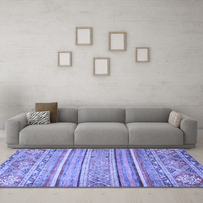 Machine Washable Abstract Blue Modern Rug in a Living Room, wshabs2505blu