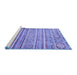 Sideview of Machine Washable Abstract Blue Modern Rug, wshabs2505blu