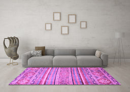 Machine Washable Abstract Purple Modern Area Rugs in a Living Room, wshabs2505pur