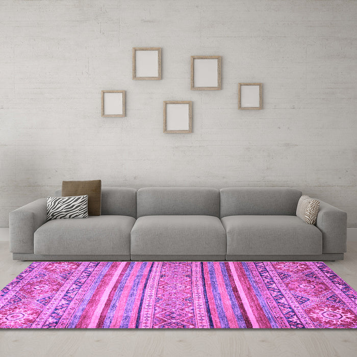 Machine Washable Abstract Purple Modern Area Rugs in a Living Room, wshabs2505pur